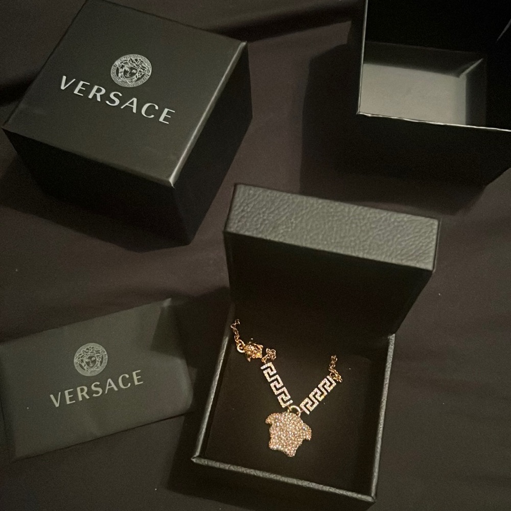 Versace gold crystal necklace